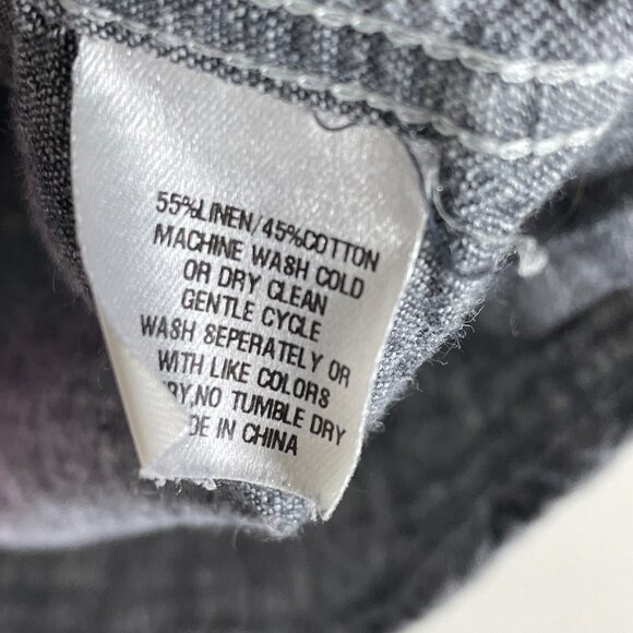 Jhane Barnes JB Workshop Mens 15.5 Gray Linen Cotton Button Down Shirt - Picture 7 of 9